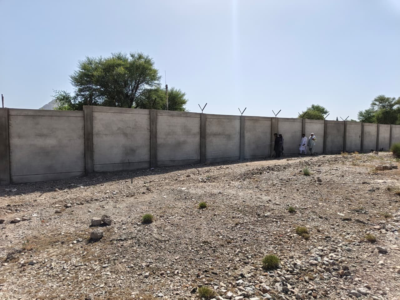 Plastered airport boundary wall